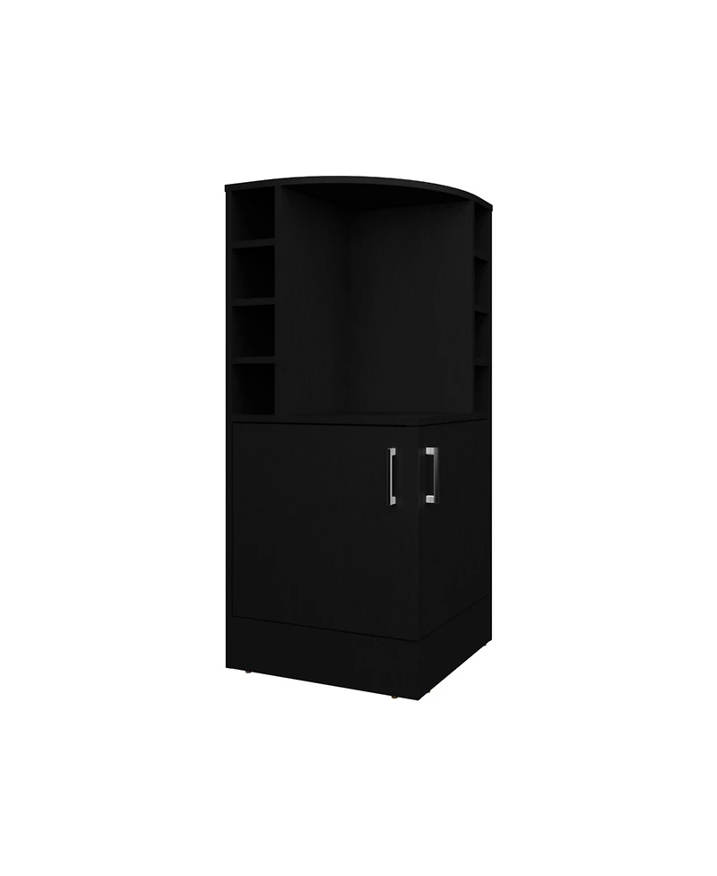 Flynama 2-Door Bar Cabinet with 8 Wine Bottle Compartments, Compact Freestanding Home Bar Storage