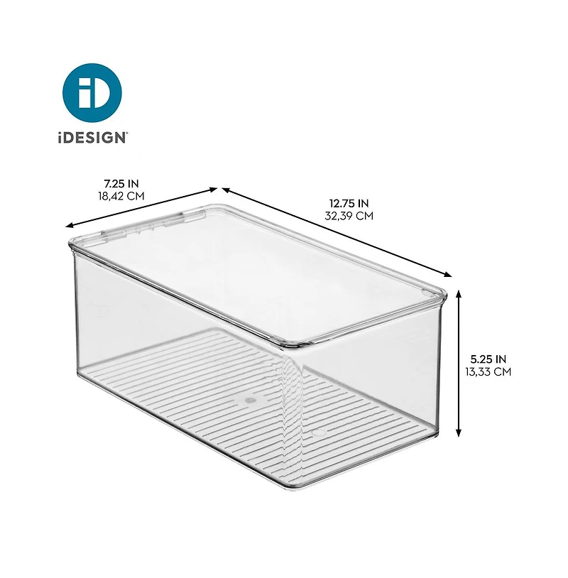 iDesign Stackable Shoe Box with Lid for Wedges or Flats, 2-Pack, Usa Made