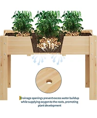 Xo 67" Tall Wooden Raised Garden Bed with Trellis and Roof, Elevated Planter Box for Climbing Plants, Patio, Balcony