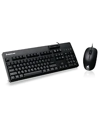 Iogear 104-Key Keyboard with Built-In Common Access Card Reader and 3-Button Mouse Combo, Taa Compliant