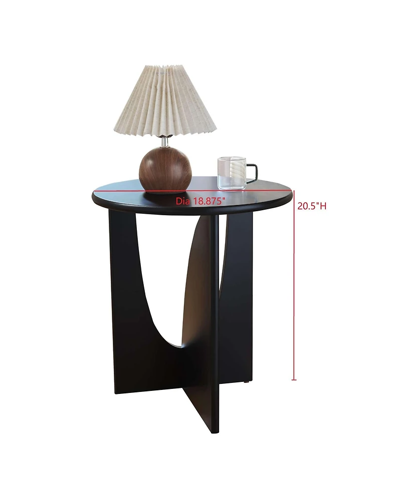 Kings Brand Furniture Round Side End Table - Wooden Accent with Compact Slim Design for Living Room, Bedroom, or Office