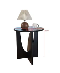 Kings Brand Furniture Round Side End Table - Wooden Accent with Compact Slim Design for Living Room, Bedroom, or Office