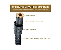 Casainc Extra Long Stainless Steel Shower Hose with Pvc Coating, Brass Flat Insert
