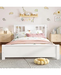 Streamdale Furniture Twin Size Solid Wood Platform Bed Frame with Headboard