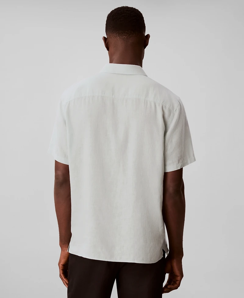 Calvin Klein Men's Linen-Blend Classic Button-Down Shirt