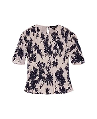 Whistles Women's Smocked Floral Ruffle Hem Peplum Blouse