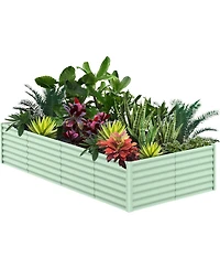 Xo 8x4x2FT Galvanized Raised Garden Bed, Large Metal Planter Box for Vegetables, Flowers and Herbs Rust-Resistant Outdoor Garden Bed