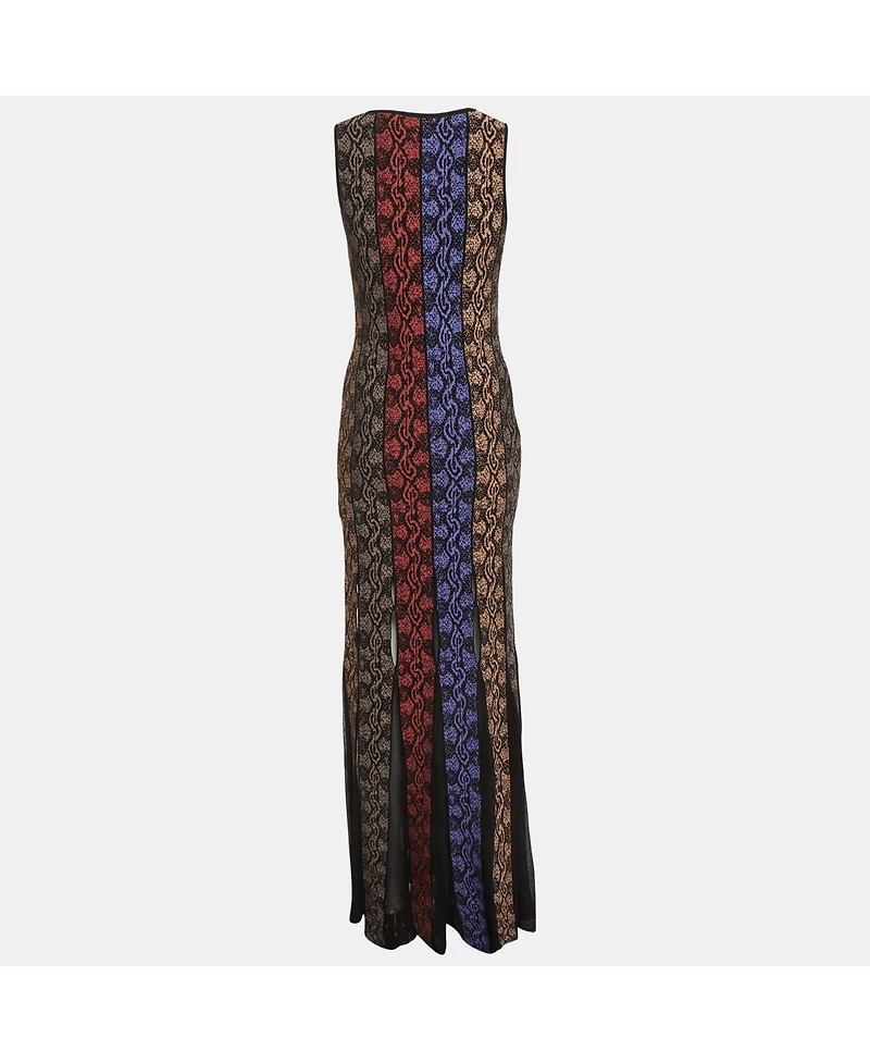Pre-Owned Roberto Cavalli Women's Panelled Knit Sleeveless Maxi Dress