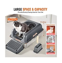 Ruie Xl Stainless Steel Cat Litter Box 6 in Deep with Filter Foot Board and Scoop