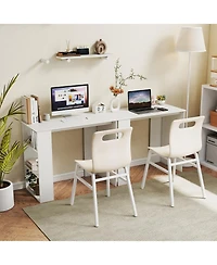 Slickblue Computer Desk with Bookshelf for Small Space Home Office