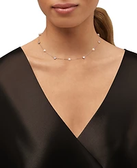 Arabella Cultured Freshwater Pearl (5-5.5mm) & White Cubic Zirconia (2-3/4 ct. t.w.) Necklace in Sterling Silver