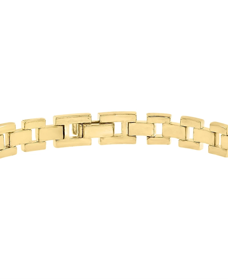 Effy Collection Men's Black Spinel (3/8 ct. t.w.) & Onyx (12x37mm) Bracelet in 14k Gold-Plated Sterling Silver