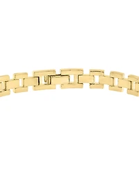 Effy Collection Men's Black Spinel (3/8 ct. t.w.) & Onyx (12x37mm) Bracelet in 14k Gold-Plated Sterling Silver