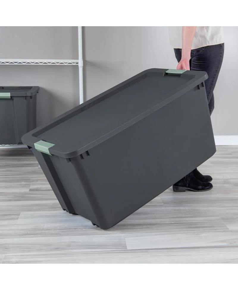 Sterilite 4 Pack 45 Gallon Wheeled Latch Tote, Stackable Plastic Storage Bin