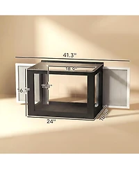 PawHut Window Catio Outdoor Cat Enclosure Adjustable 25"–41"