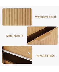 homfan Modern 3-Drawer Dresser with Handle, Wood Storage Chest Organizer for Bedroom, Living Room, Entryway