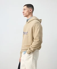Mango Men's Cotton Printed Hooded Sweatshirt
