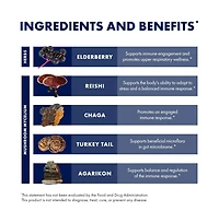 Host Defense Elderberry Plus Syrup - Immune & Respiratory Supplement - Liquid Mushroom Supplement with Turkey Tail, Reishi, Agarikon & Chaga