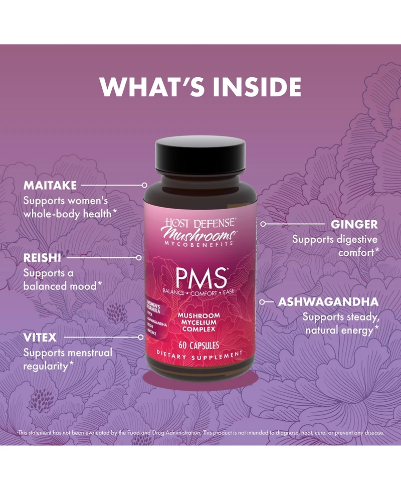 Host Defense MycoBenefits Pms Capsules, 60 Capsules (30 Servings)