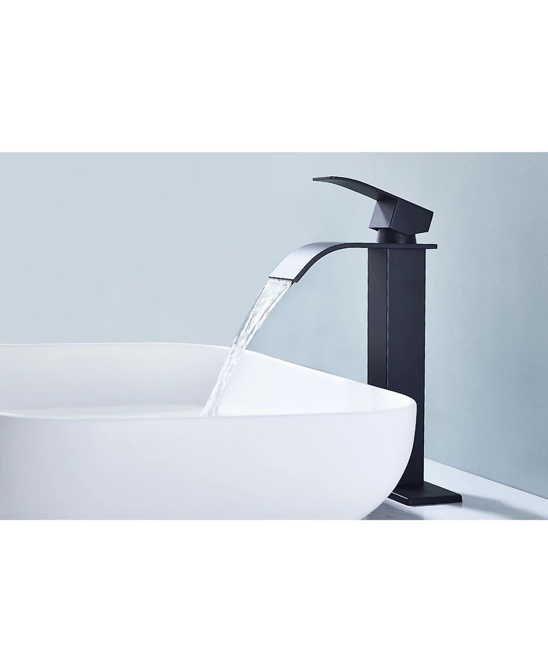 Phying Waterfall Spout Single Handle Bathroom Sink Faucet