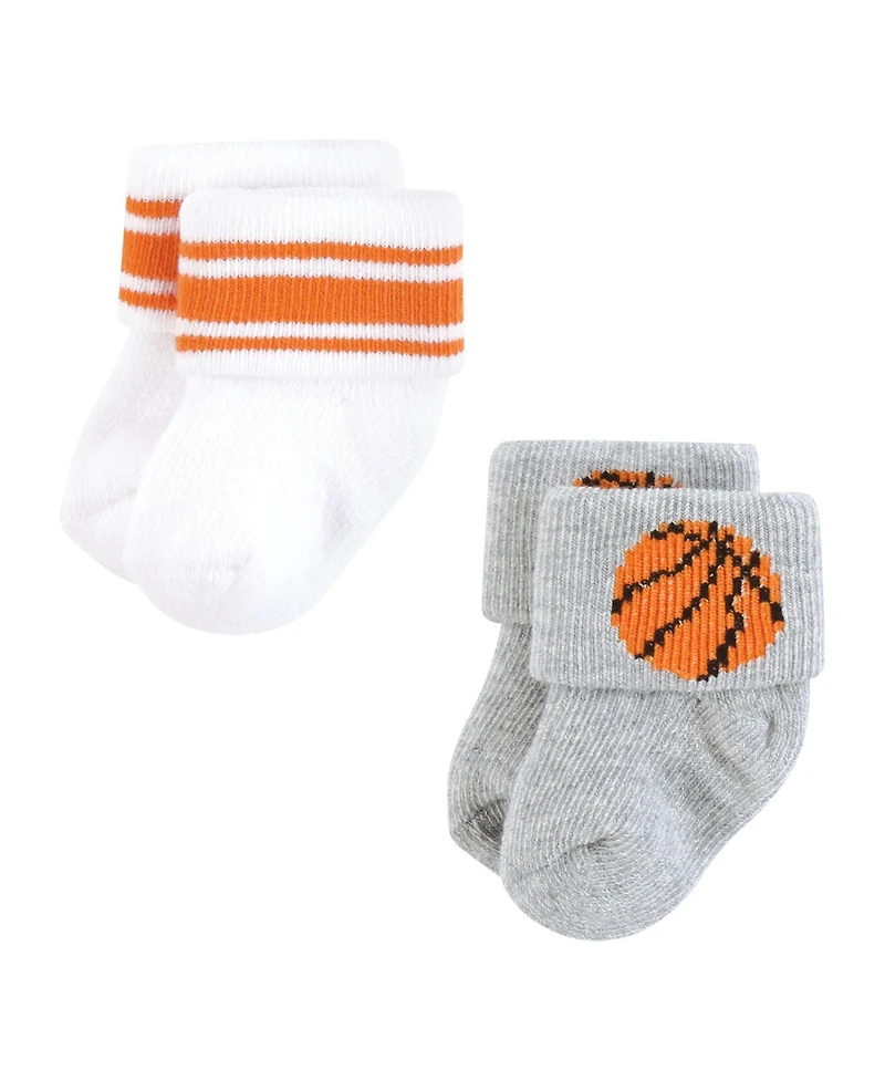 Hudson Baby Baby Boys Hudson Cotton Rich Newborn and Terry Socks 8-Pack