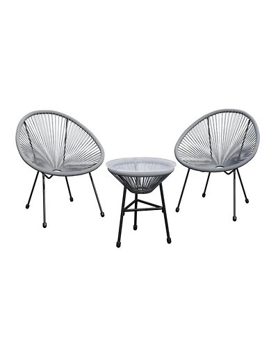 Mondawe Acapulco Patio Bistro Set with Chairs & Glass Table