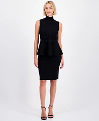 Anne Klein Women's Sleeveless Belted Peplum-Hem Top