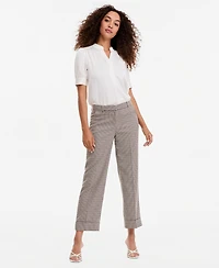 Anne Klein Petite Grace Plaid Ankle Mid-Rise Pants