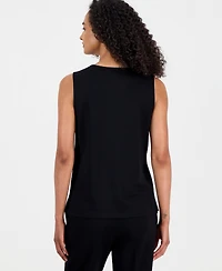 Anne Klein Women's Crewneck Grommet-Trim Sleeveless Top