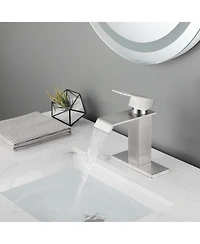 Phying Waterfall Spout Bathroom Faucet,Single Handle Bathroom Vanity Sink Faucet