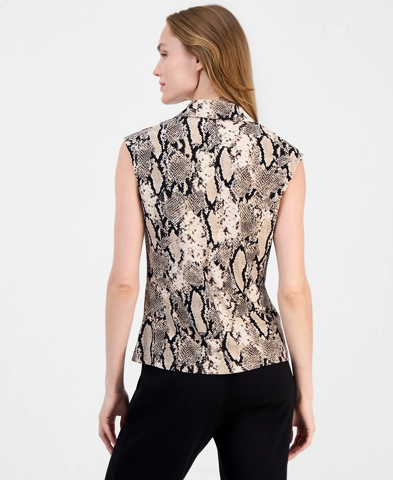 Anne Klein Petite Sleeveless Cowl Neck Knit Top