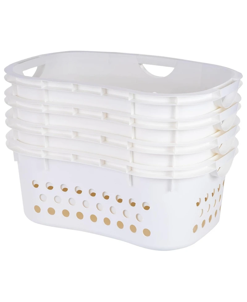 Iris 4 Pack Comfort Carry Lightweight Laundry Basket with Ergonomic Curves