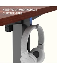 FlexiSpot Electric Height Adjustable Standing Desk Frame with Mahogany Top