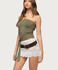 Edikted Women's Gilly Tie Waist Strapless Top
