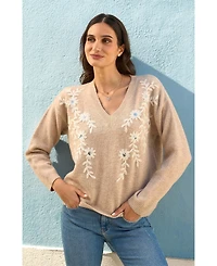 Yumi Women's Floral Knitted Jumper