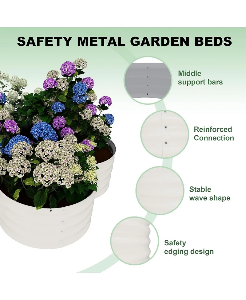 Xo 2-Pack 4x4x1FT Galvanized Raised Garden Bed, Metal Planter Boxes with Open Bottom for Vegetables Flowers Herbs, Outdoor Garden Bed