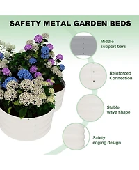 Xo 2-Pack 4x4x1FT Galvanized Raised Garden Bed, Metal Planter Boxes with Open Bottom for Vegetables Flowers Herbs, Outdoor Garden Bed