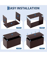 GarveeLife 73 Gallon Large Resin Deck Storage Box Lockable Outdoor Organizer for Patio Garden Tools Pool Toys Furniture Cushions Durable Chest