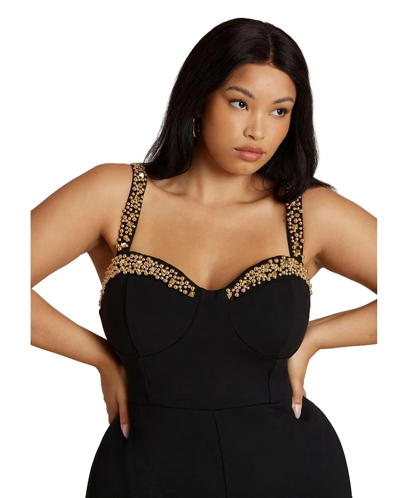 Eloquii Women's Metal Drama Jumpsuit