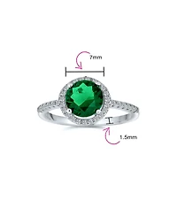 Bling Jewelry Round Halo Solitaire Cocktail Ring 3CaraT Cz Pave .925 Sterling Silver