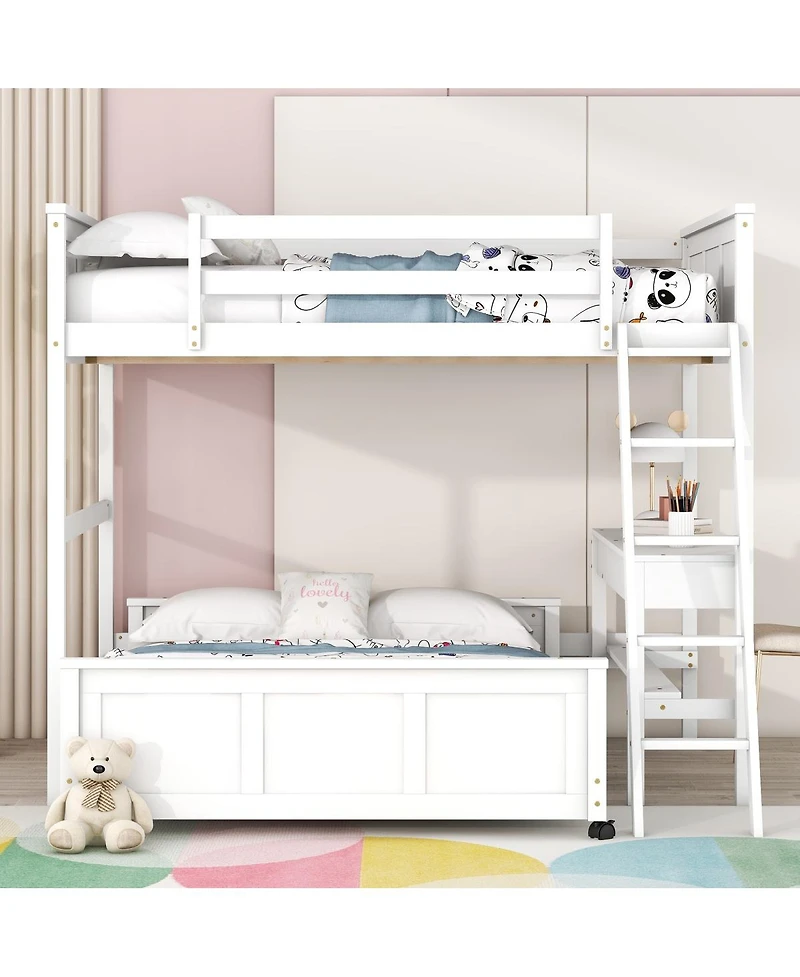 Streamdale Furniture Full Over Full Bunk Bed with Desk