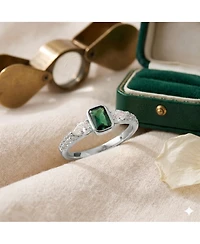 Simona Radiant Bezel-Set Rectangle, Pearshaped Cz Ring