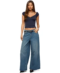 Edikted Womens Eugenia Pinstripe Top