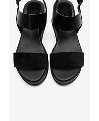 Forever & Always Shoes Women's Lolanthe Leather Wedge Sandal