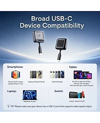 Aurzen Mini Wireless Transmitter for Projector, Requires Usb-c with Dp Alt Mode Output, Compatible with Mobile Phone/Laptop/Tablet/Switch