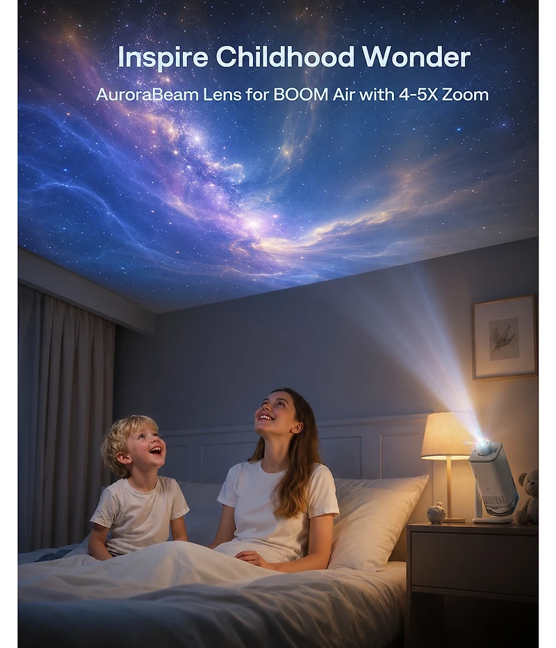 Aurzen Aurora Beam Lens for Projector, 5X Bigger Image and Wide Angle, Star Projector Accessory, Magnetic Snap-On Design, for Immersive Viewing