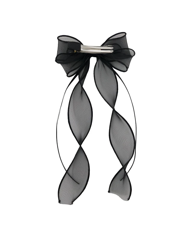 Puttisu Girls Organza Double Ribbon Clip Gift Set with Tin Case