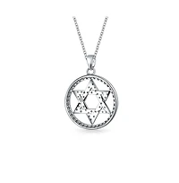 Bling Jewelry Star of David Pendant Necklace Cubic Zirconia Cz .925 Sterling Silver Bat Mitzvah Gift