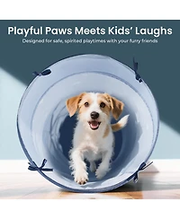 Tiny Land Adventure Play Tunnel for Toddlers, 69" x 18" Foldable Pop Up Crawl with Storage Bag