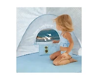Tiny Land One-Stop Beach Tent Set - Play Tent for Outdoor Fun – Light Blue Gingham
